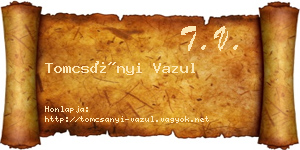 Tomcsányi Vazul névjegykártya